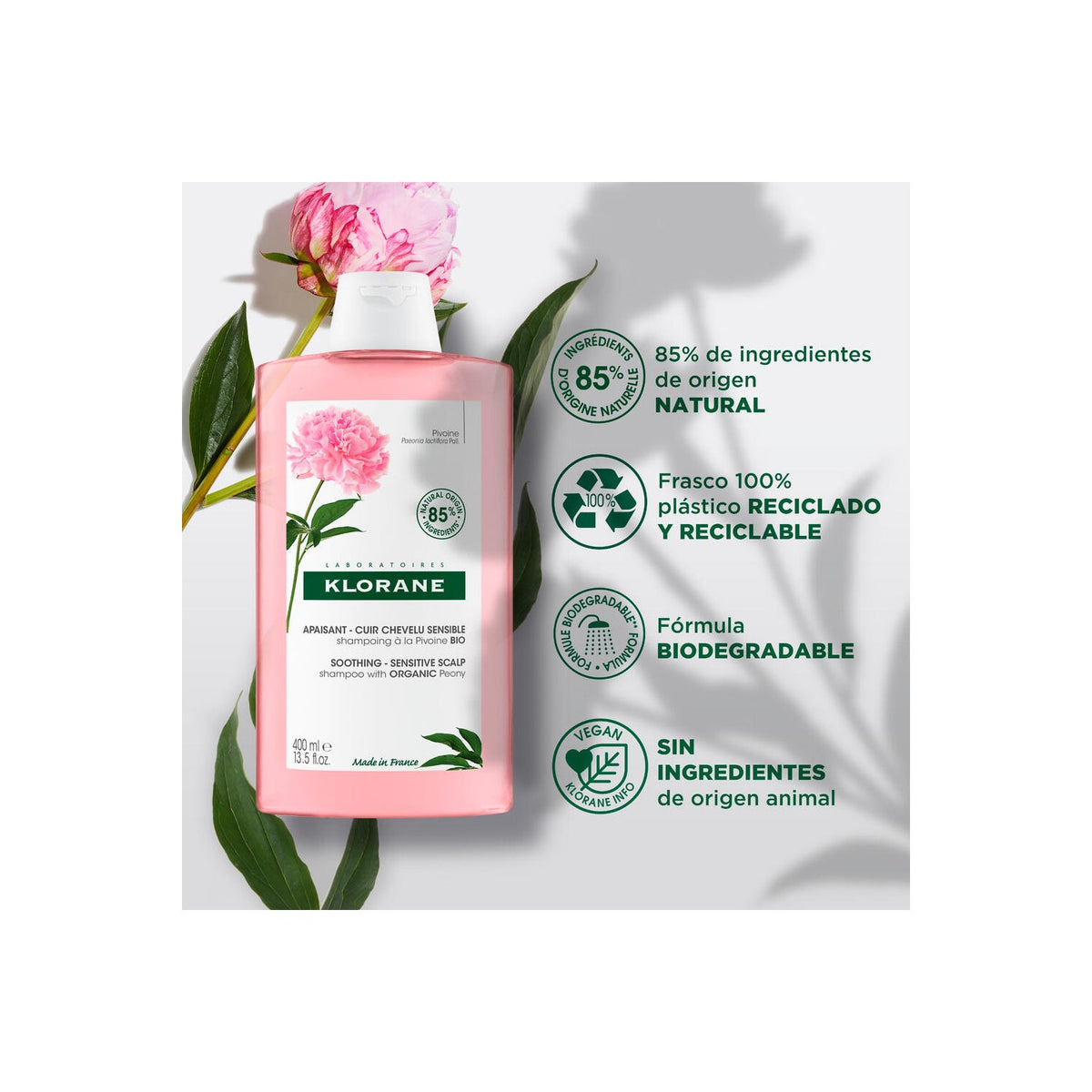Klorane Champú a la Peonía BIO 400ml