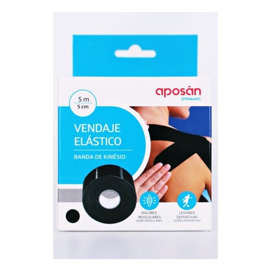Aposan Dynamic Vendaje Elastico Color Negro 5mx5cm