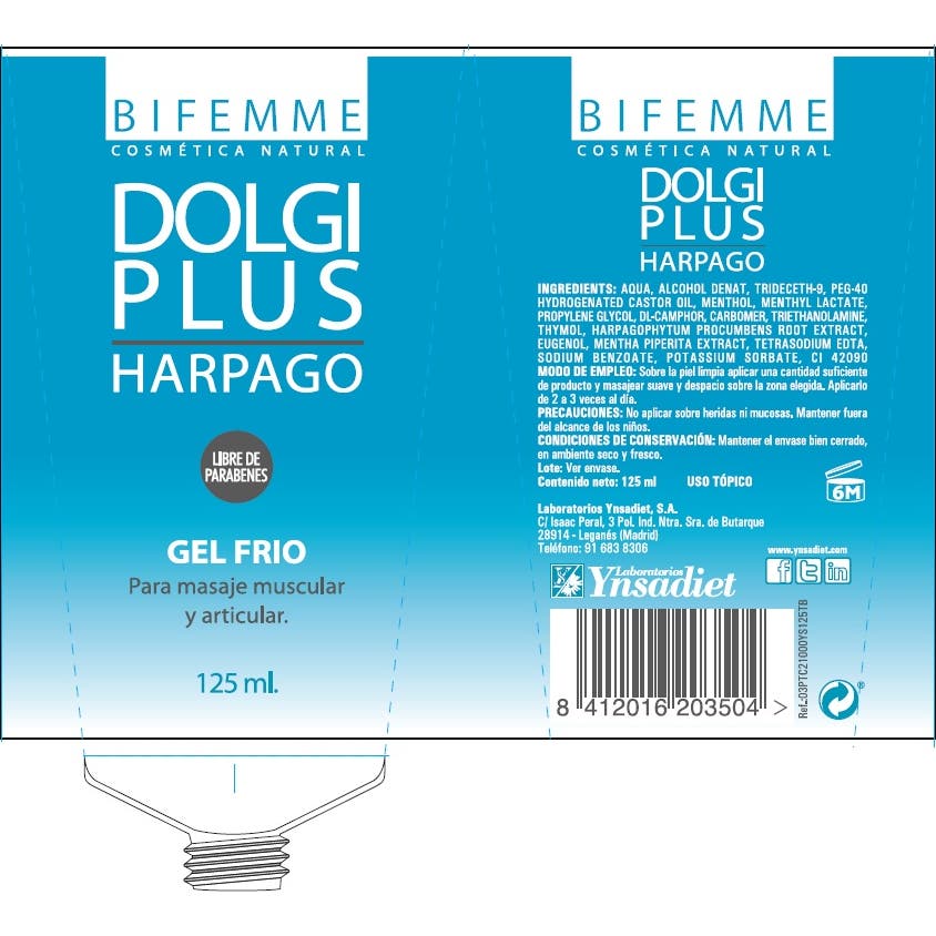 Bifemme Dolgi Plus Harpago Gel Frío 125 ml
