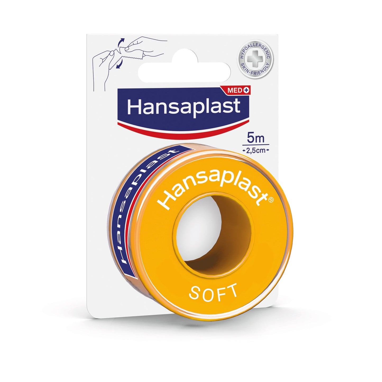 Hansaplast Med+ Soft Esparadrapo 5m x 2,5cm