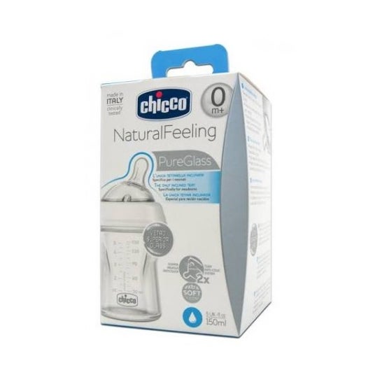 Chicco Biberón Natural Feeling Vidrio 150 ml