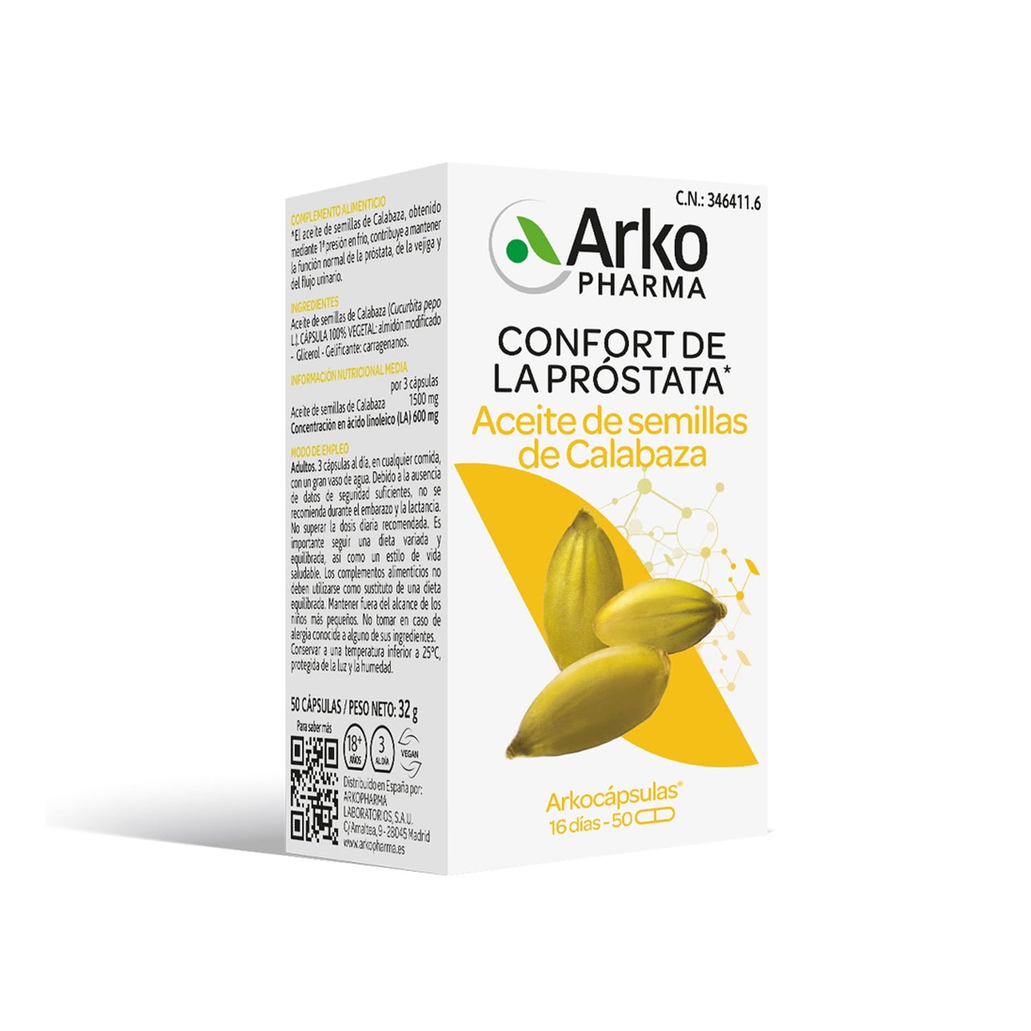 Arkopharma Arkocápsulas Aceite de Semillas de Calabaza 50caps