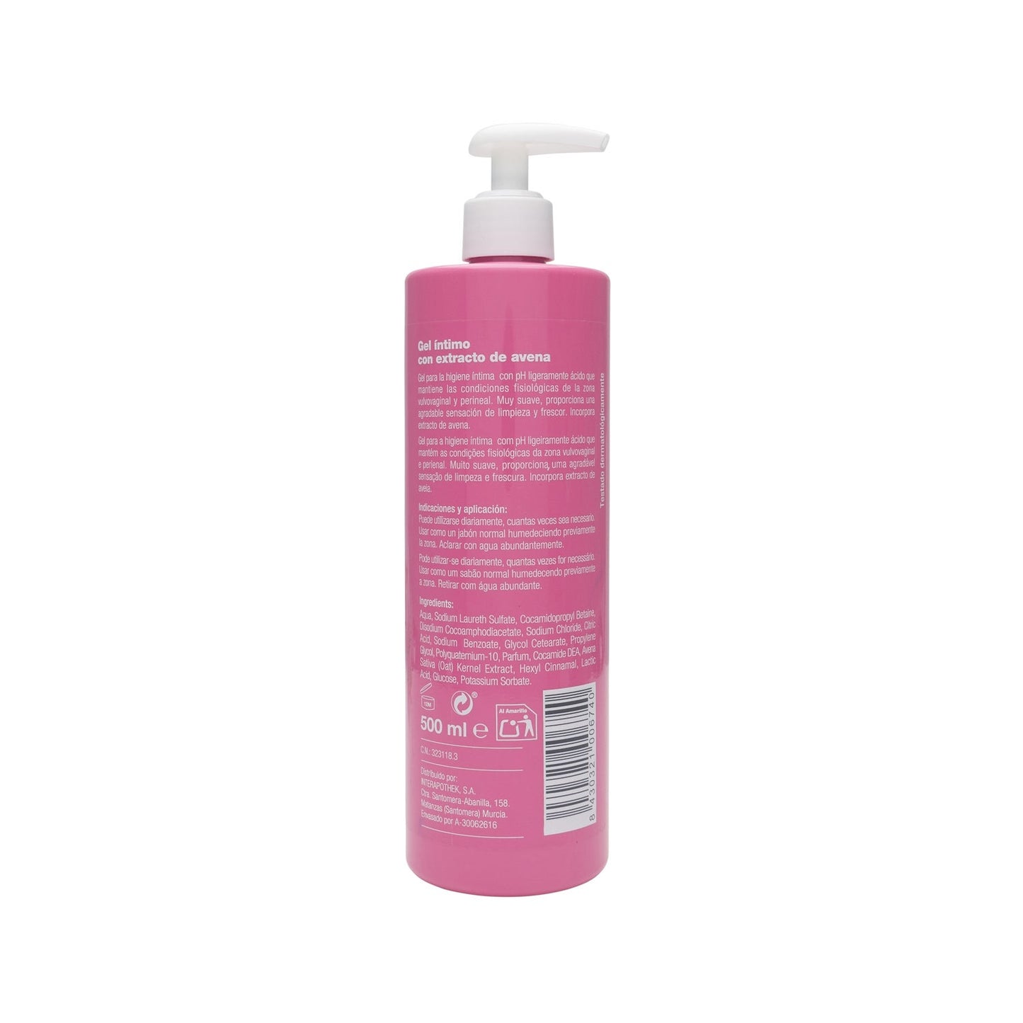 Interapothek gel íntimo con extracto de avena 500ml