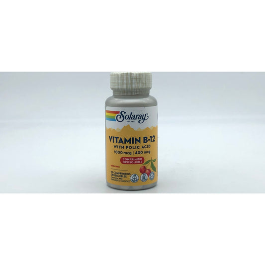 Solaray vitamina B12 1000mcg + Ácido fólico 90comp