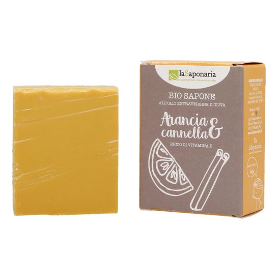 La Saponaria Jabón En Pastilla Naranja y Canela 100g
