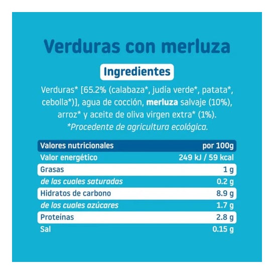 Smileat Tarrito Ecológico de Merluza con Verduras 230g