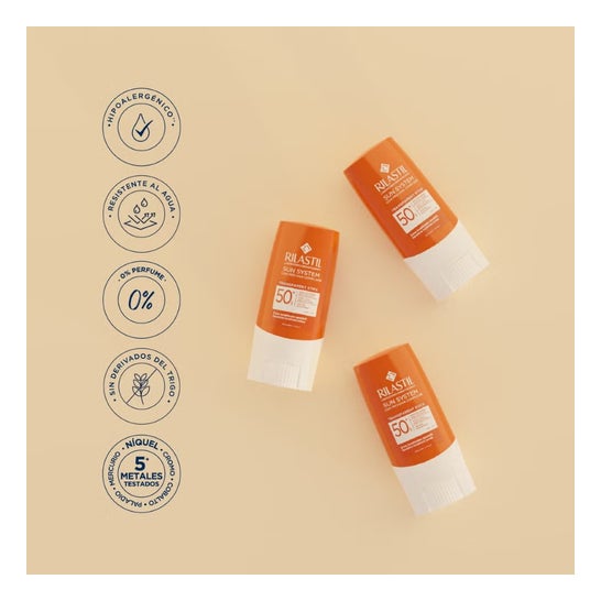 Rilastil Sun System Stick Solar Transparente Zonas Sensibles SPF50+ 3x8,5 g