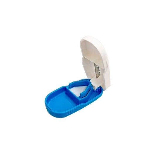 Emo Cortador de Comprimidos con Contenedor Celeste Blanco 1ud