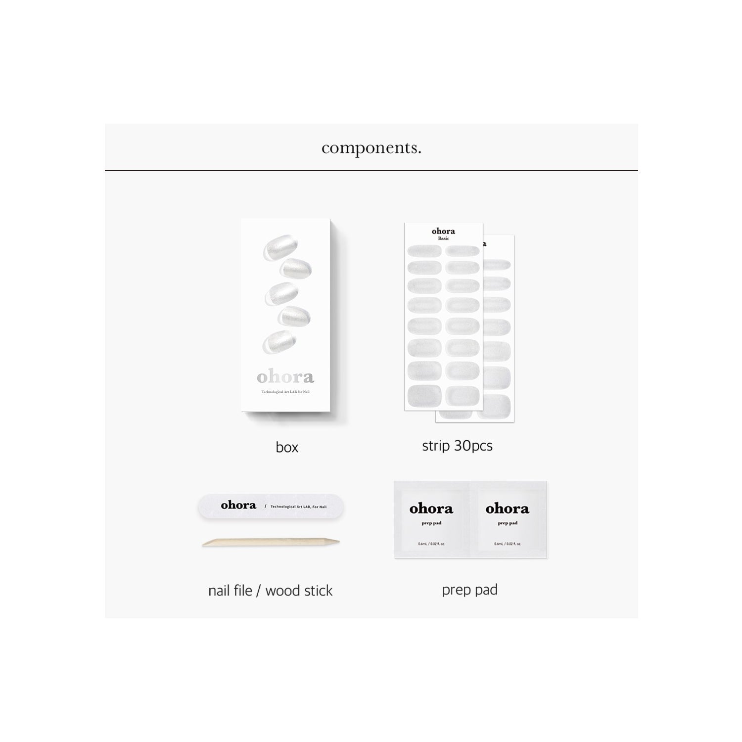 Ohora Gel Nail Strips N Silver Chrome 30uds