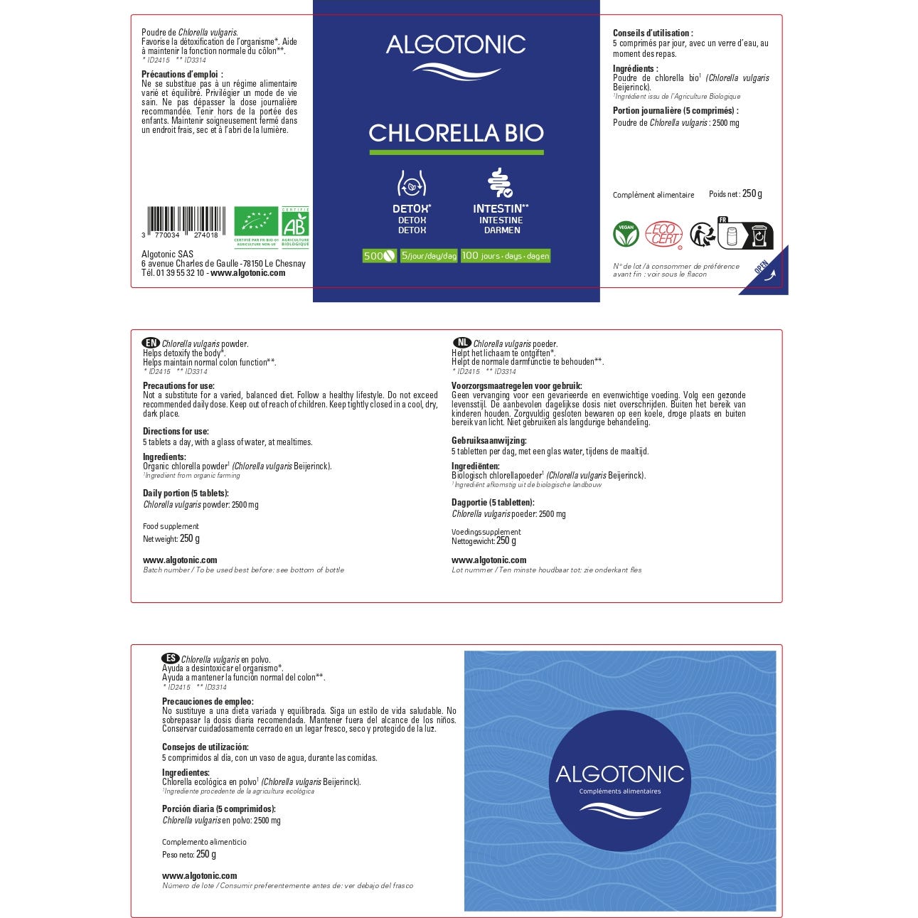 Algotonic Chlorella Bio 500comp