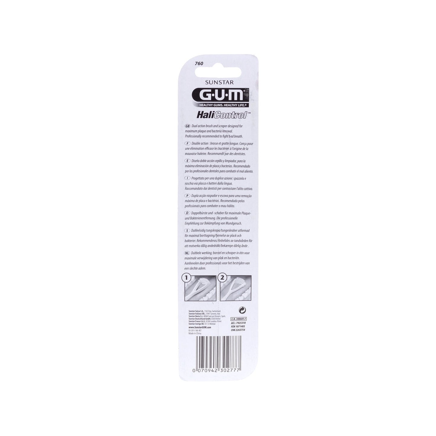 GUM limpiador lingual doble acción 760 1ud
