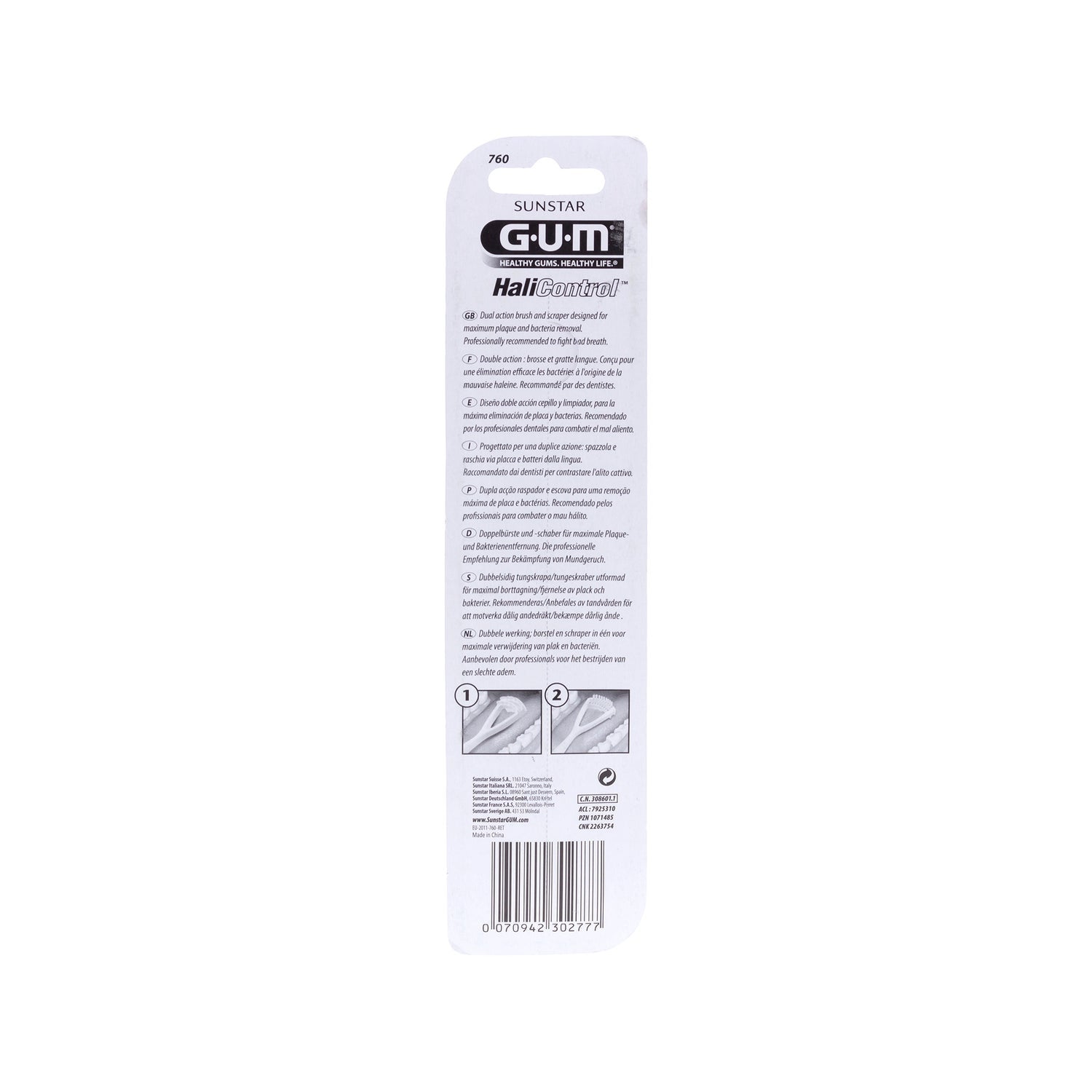 GUM limpiador lingual doble acción 760 1ud
