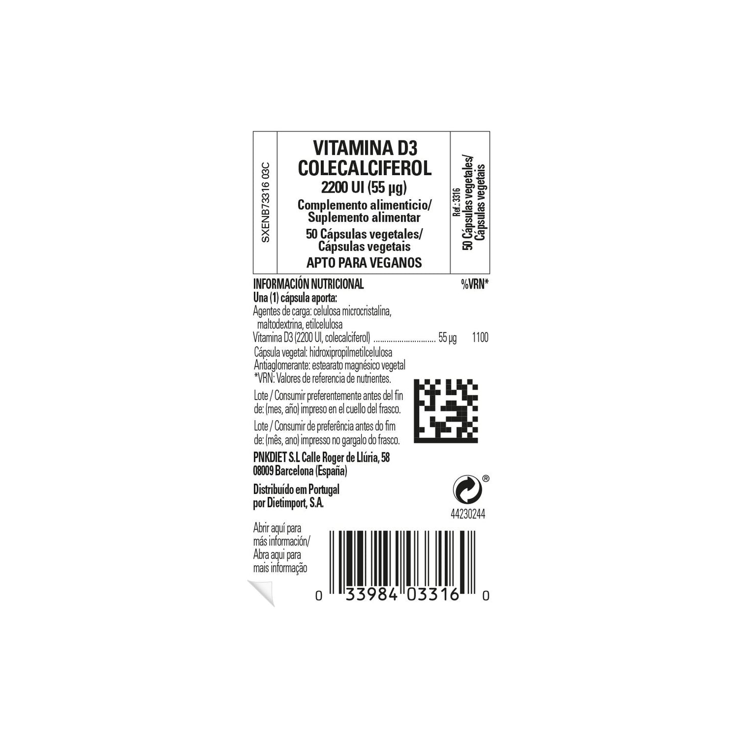 Solgar Vitamina D3 Colecalciferol 2200 UI 55 mcg 50 vcaps