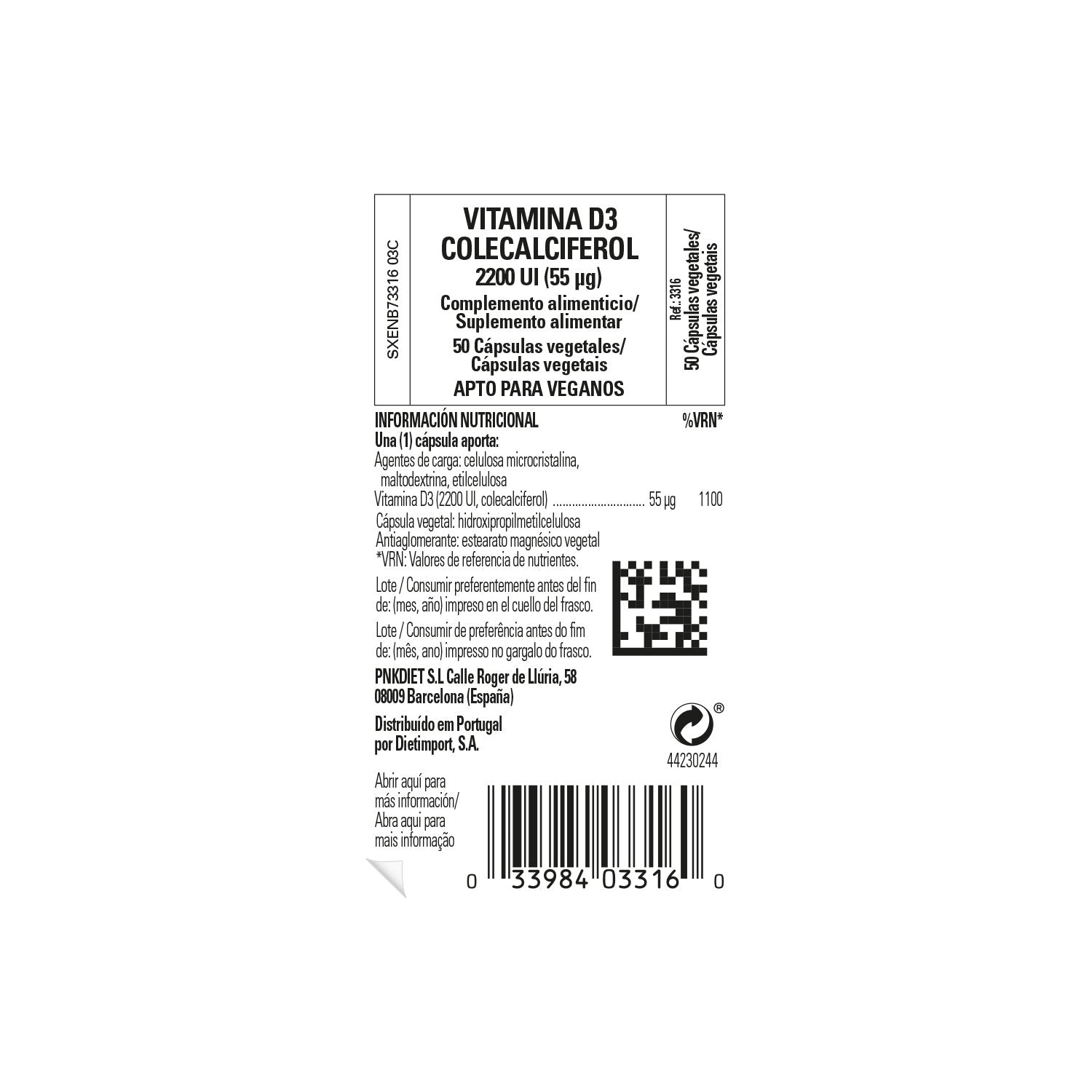 Solgar Vitamina D3 Colecalciferol 2200 UI 55 mcg 50 vcaps