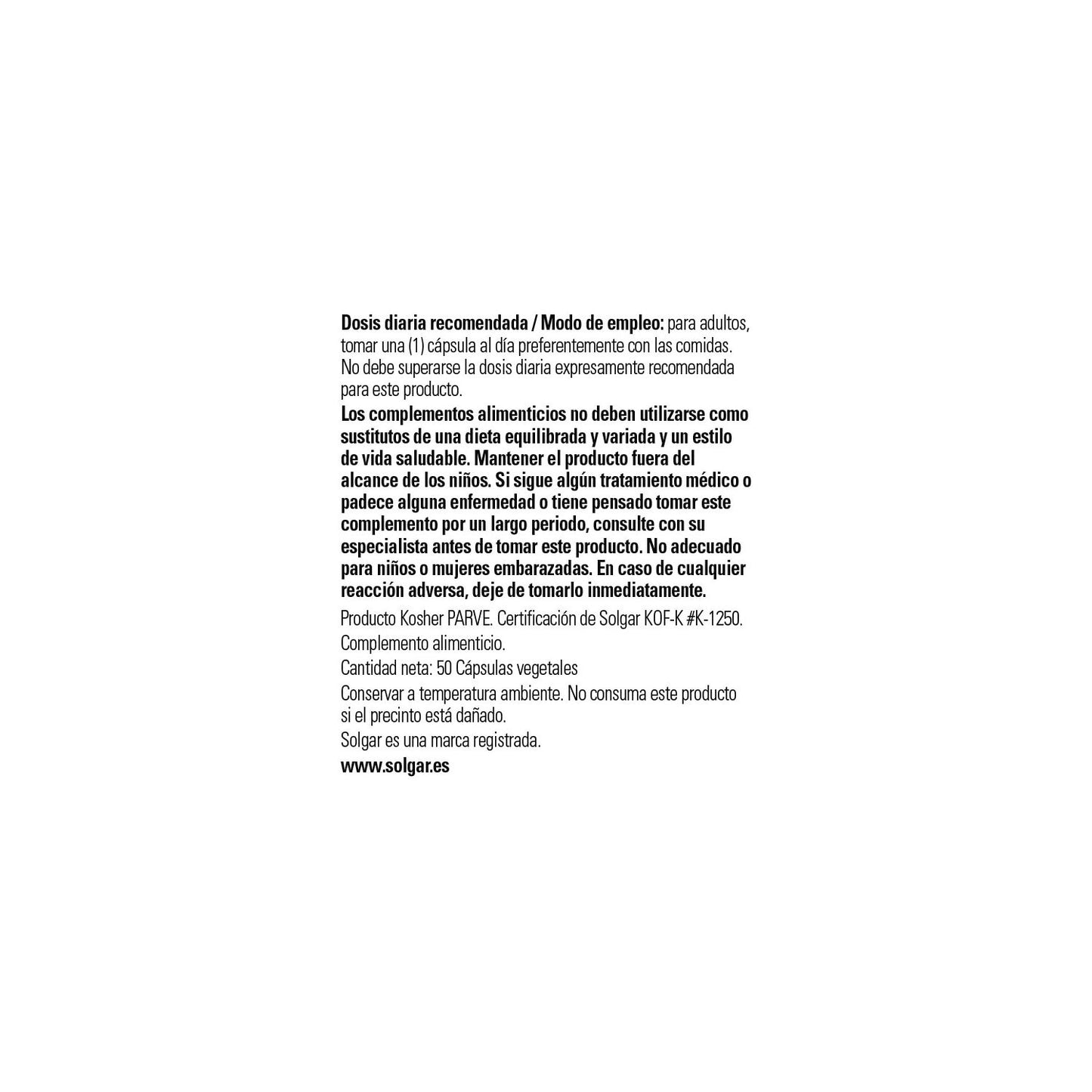Solgar L-Tirosina 500mg 50caps