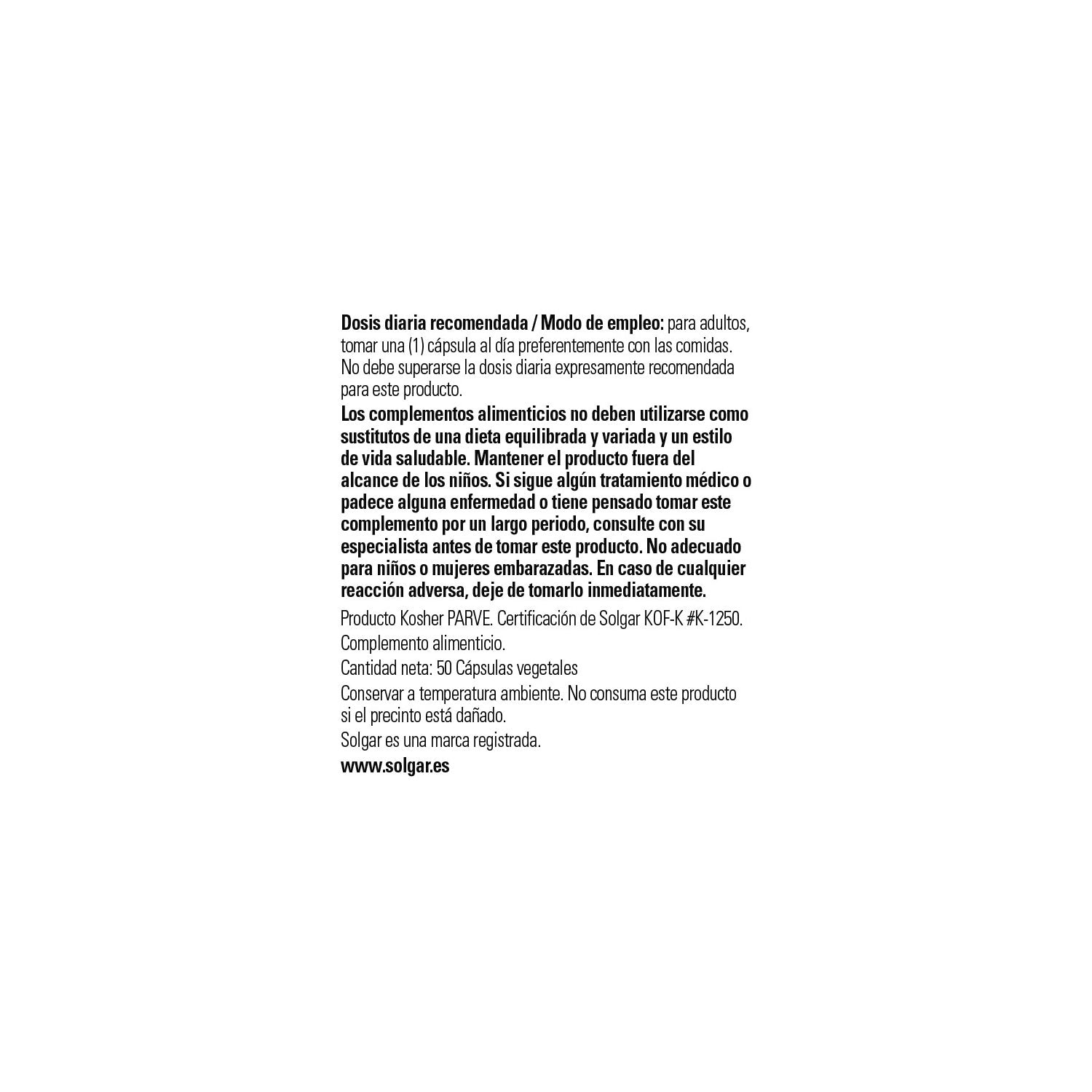 Solgar L-Tirosina 500mg 50caps