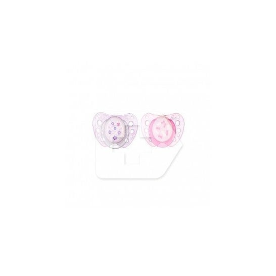 Chicco® chupete caucho anatómico 0m+ rosa 2uds