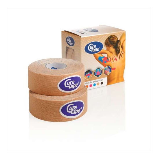 Cure Tape Natural Vendaje Neuromuscular 2,5cmX5m 2uds