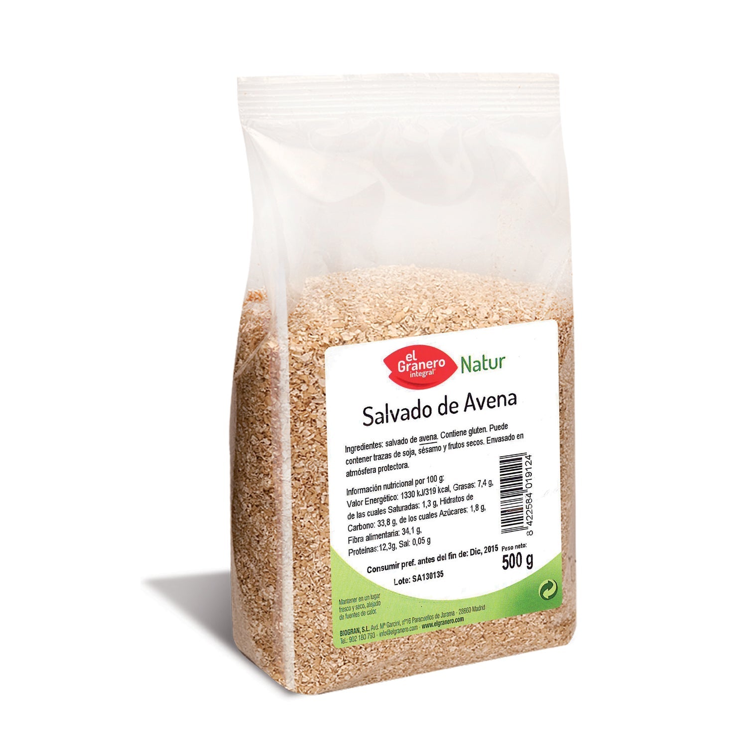 Granero Alimentacion Salvado Avena 500g