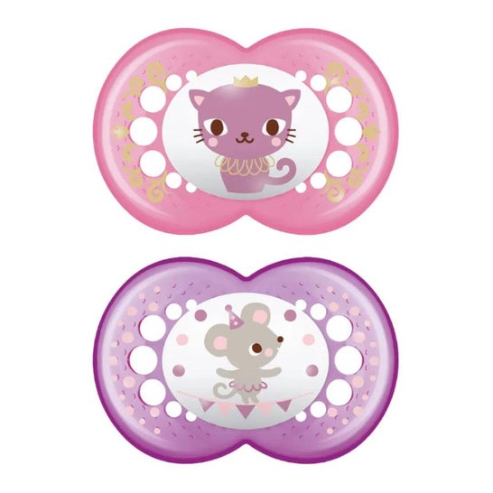 Mam Baby Chupete Original Silicona Rosa +16M 2 Unidades