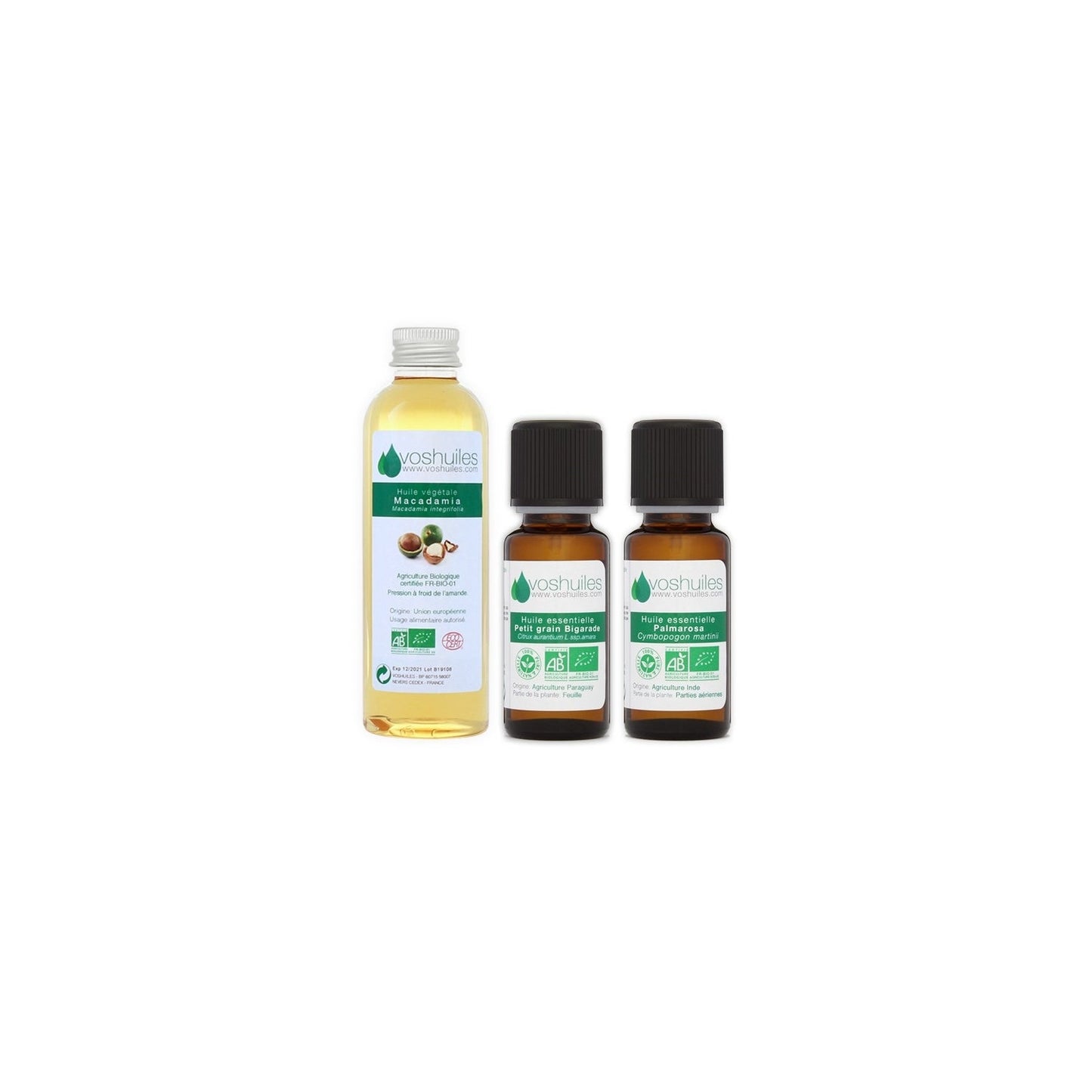 Voshuiles Kit Stop Transpiración Aceite Esencial BIO 2x10ml + Vegetal BIO 50ml