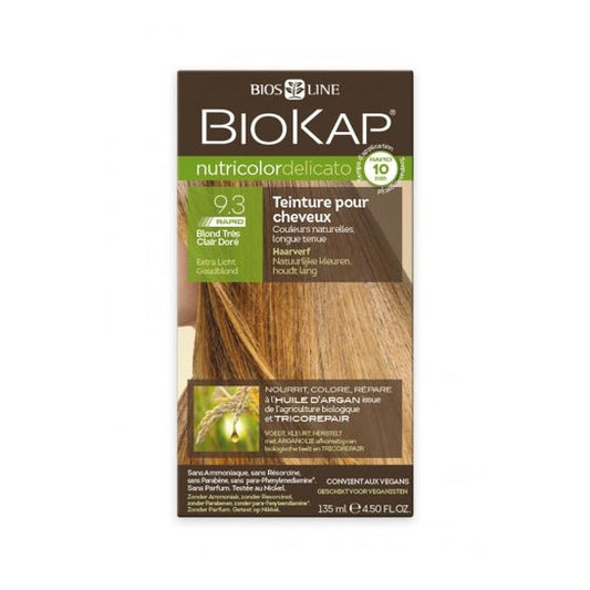 Biokap Nutricolor Delicato 9.30 Rubio Muy Claro Dorado 140 ml