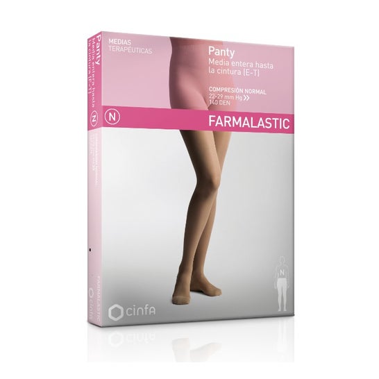 Farmalastic Panty-Media hasta la cintura (E-T) compresión normal T-mediana beige