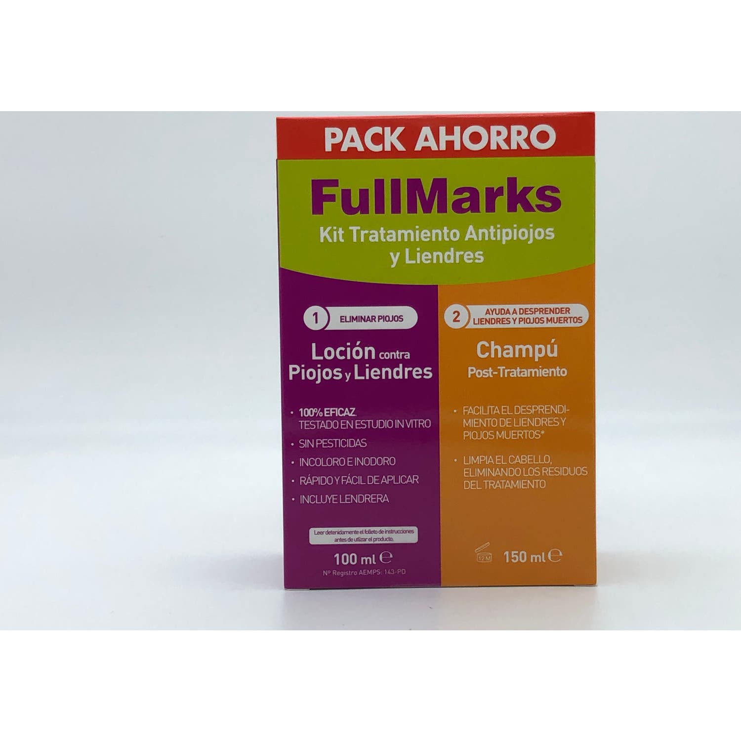 FullMarks Kit Tratamiento Antipiojos y Liendres Loción 100ml + Champú 150ml