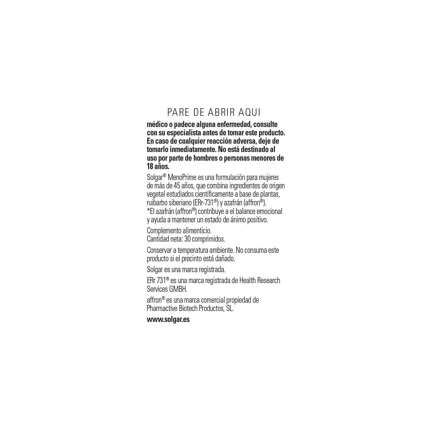 Solgar MenoPrime 30comp