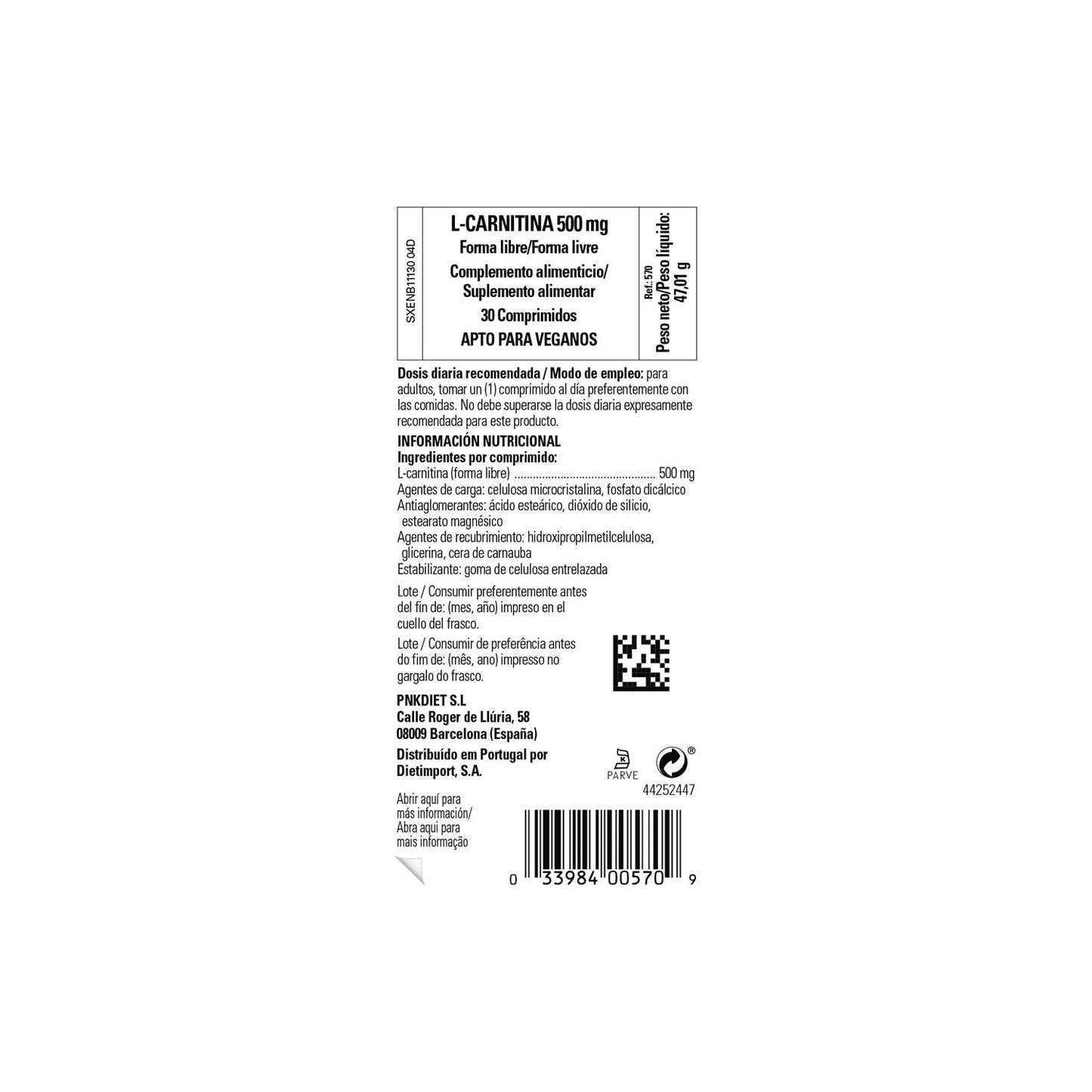 Solgar L-Carnitina 500mg 30comp