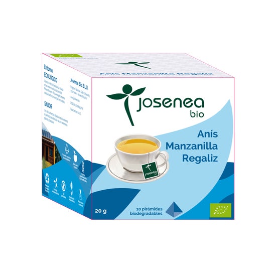 Josenea Anís Manzanilla Regaliz BIO 10 pirámides en sobre