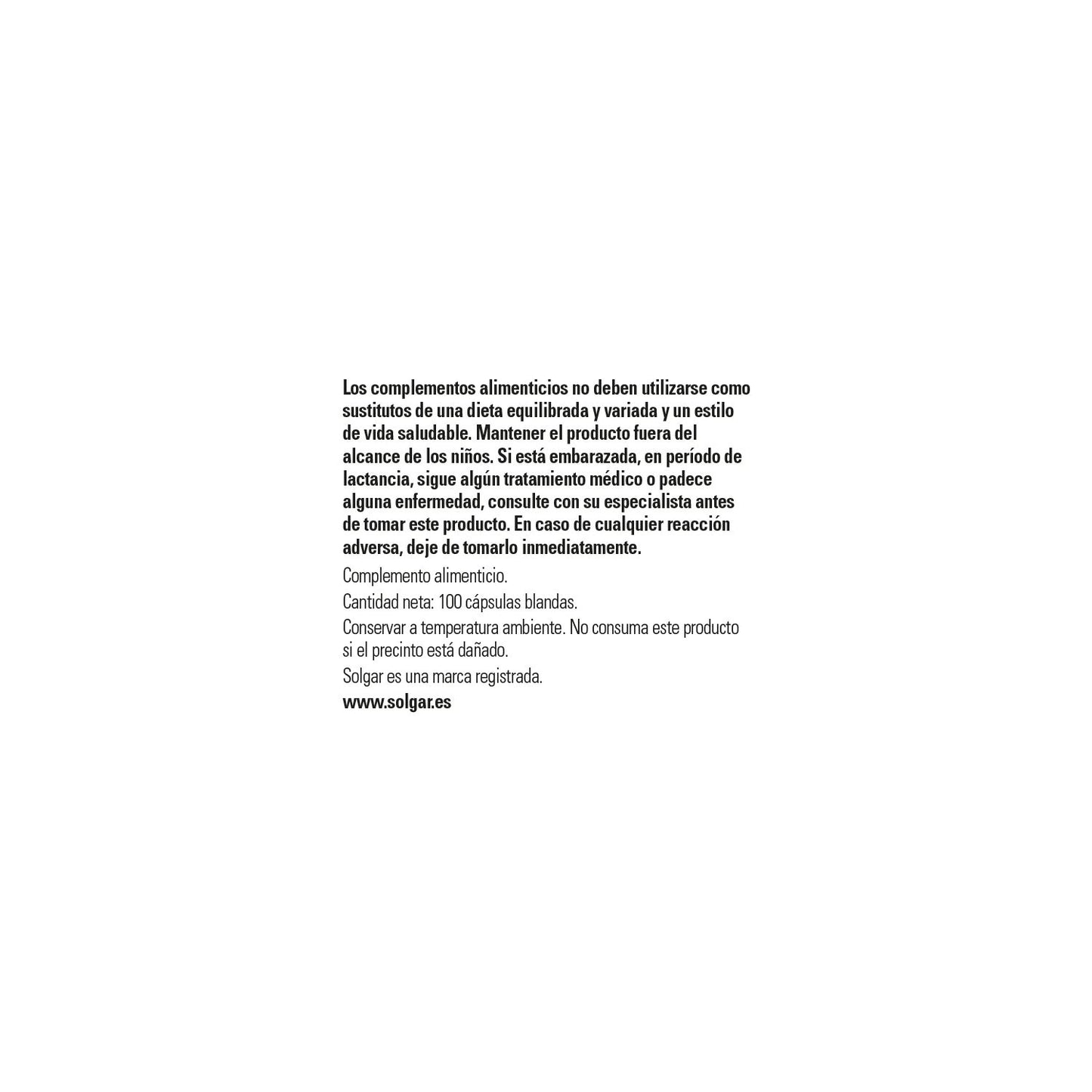 Solgar Vitamina D3 Colecalciferol 1000 UI 25 mcg 100 perlas