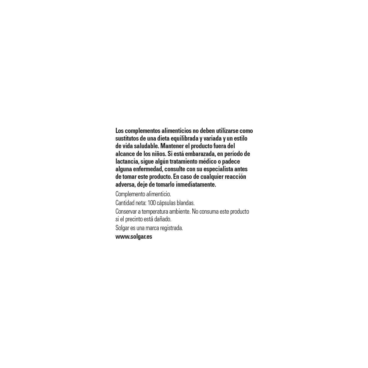 Solgar Vitamina D3 Colecalciferol 1000 UI 25 mcg 100 perlas