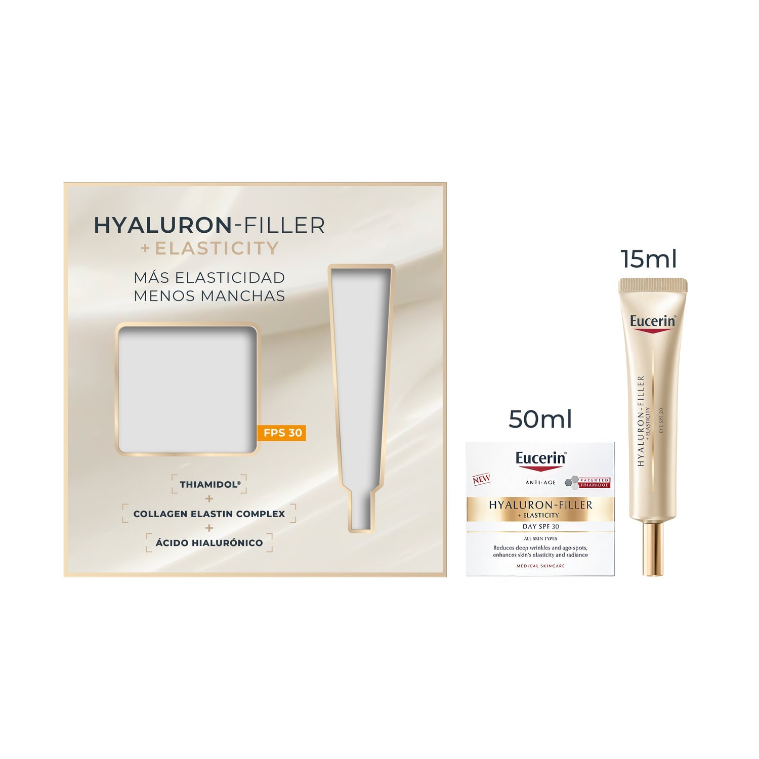 Eucerin Pack Hyaluron Filler Elasticity Día SPF30 + Contorno de Ojos