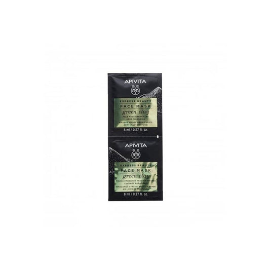 Apivita Express Mascarilla Facial Barro Verde 2x8ml