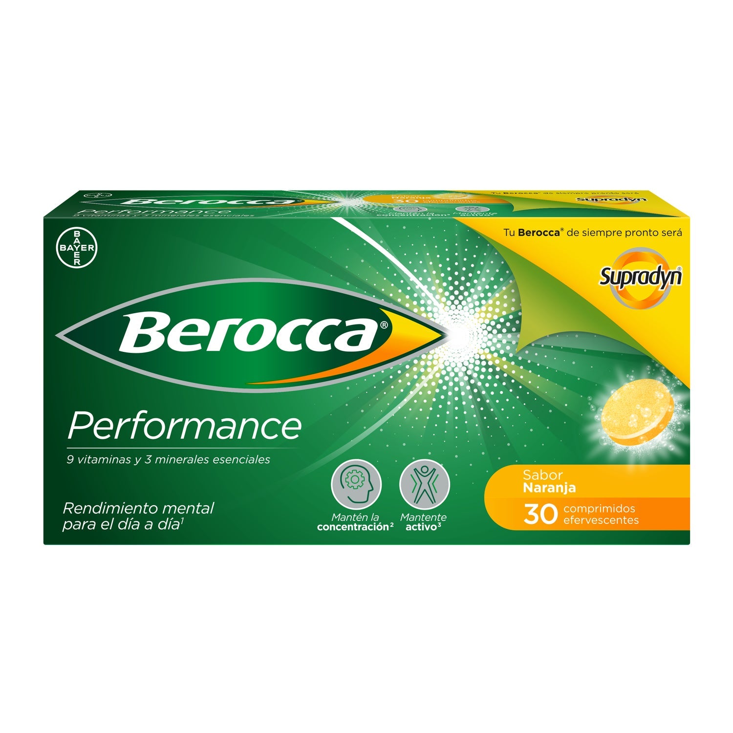 Berocca Performance Naranja Efervescente 30comp