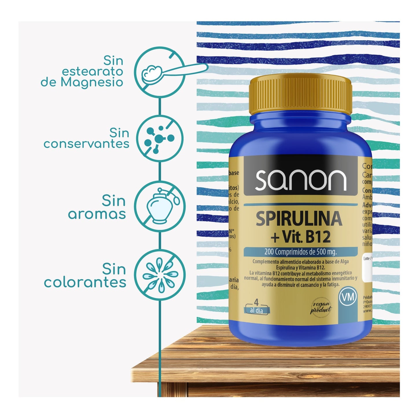 Sanon Spirulina + Vitamina B12 200comp