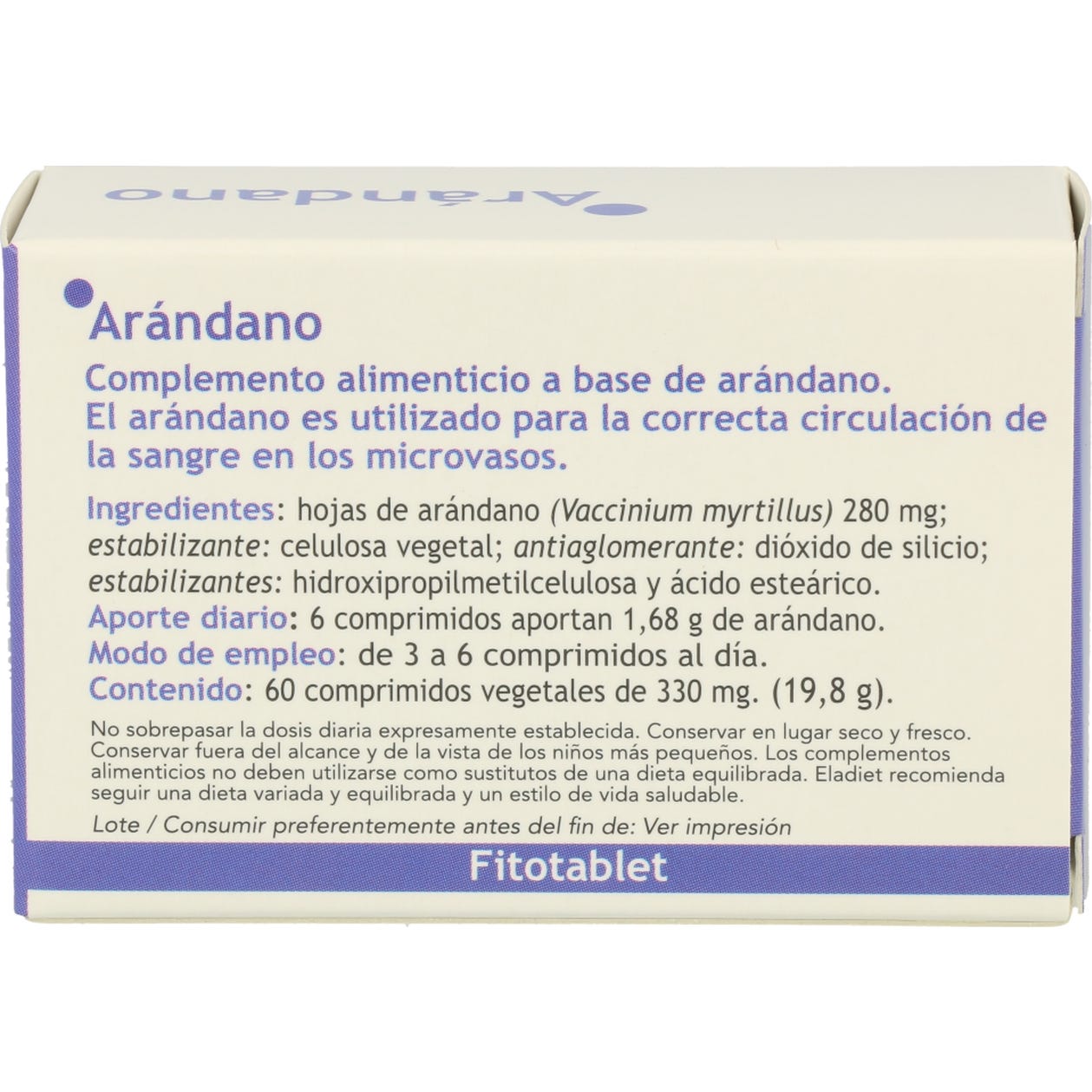 Fitotablet arándano 60comp