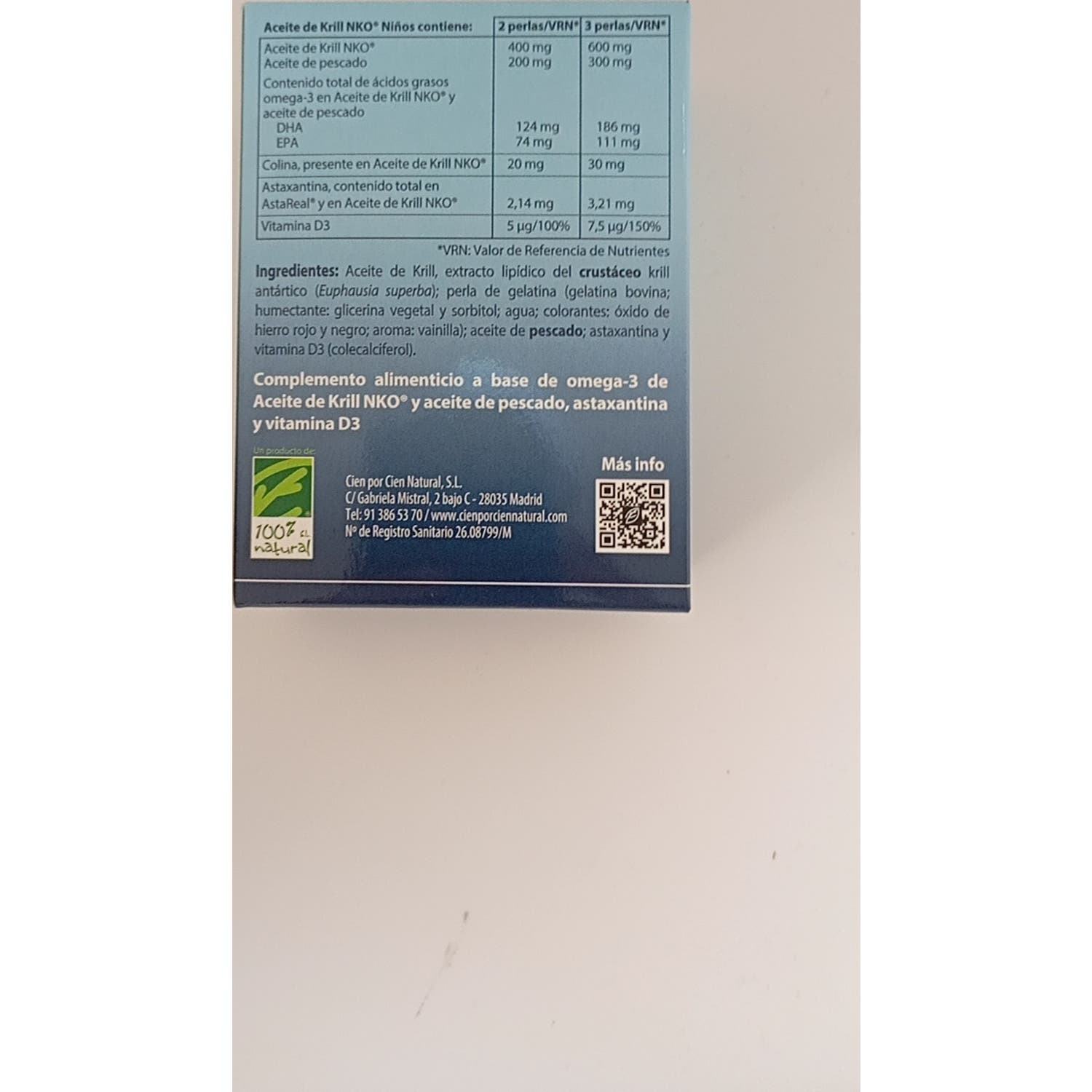 100% Natural Aceite De Krill Nko Original Niños 60 Perlas