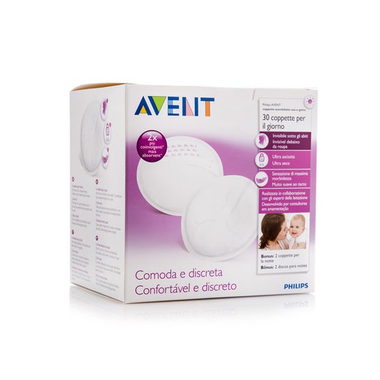 Avent discos absorbentes de día 30uds