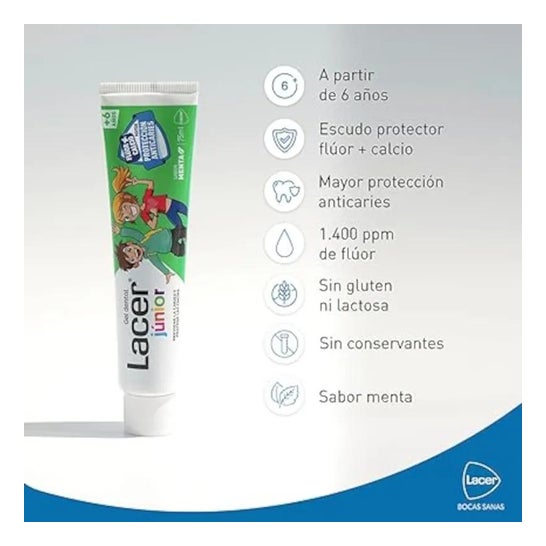 Lacer Júnior Gel Dental Menta 75 ml