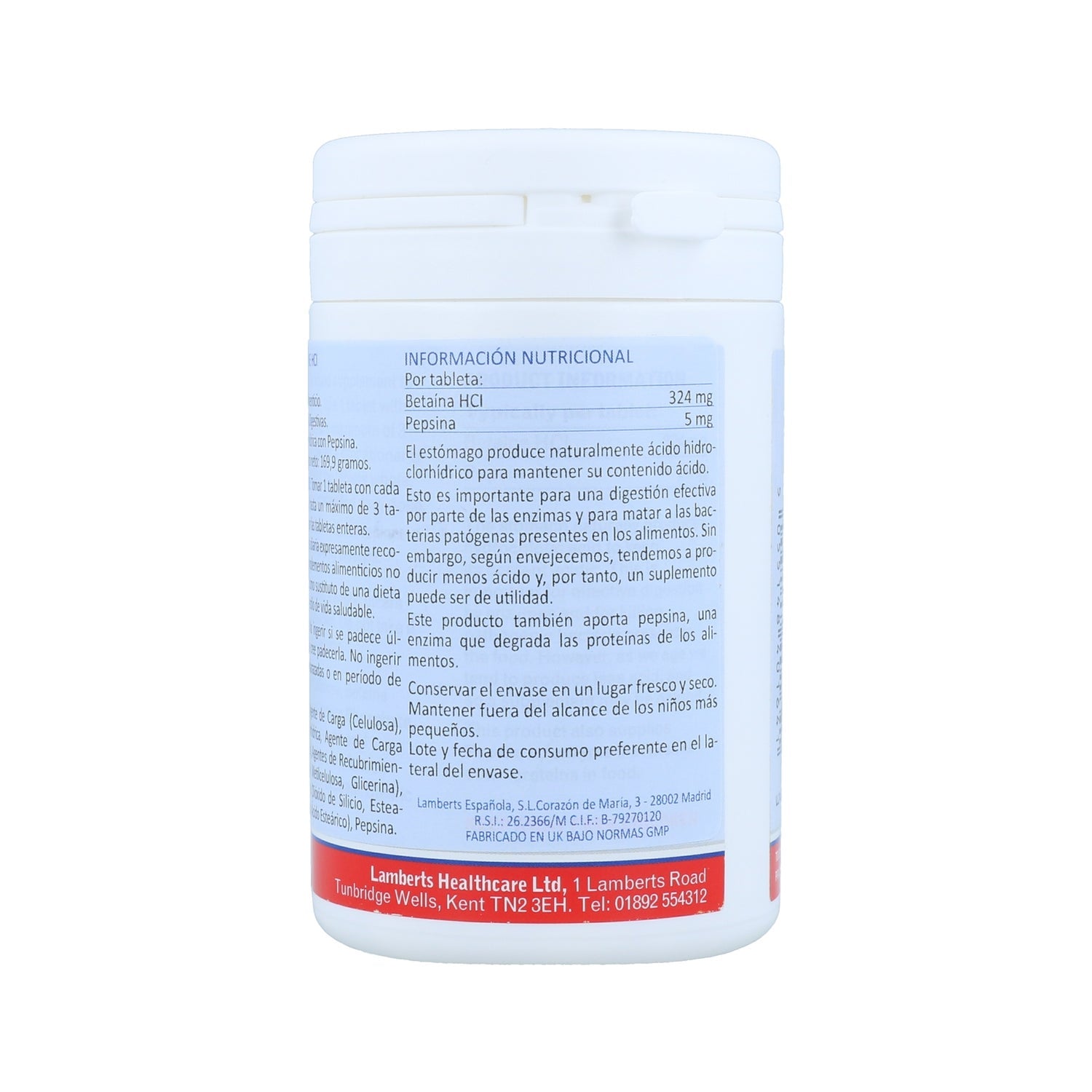Lamberts Betaina HCL con Pepsina 180comp