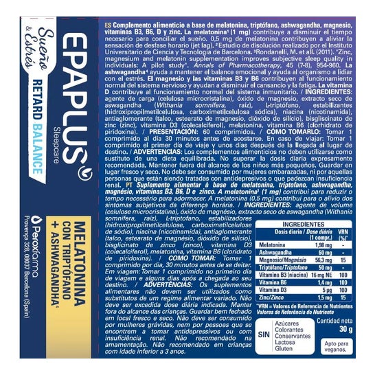 Epaplus Sleepcare Melatonina Retard Balance 60comp