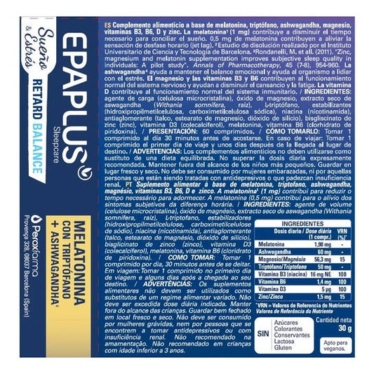 Epaplus Sleepcare Melatonina Retard Balance 60comp