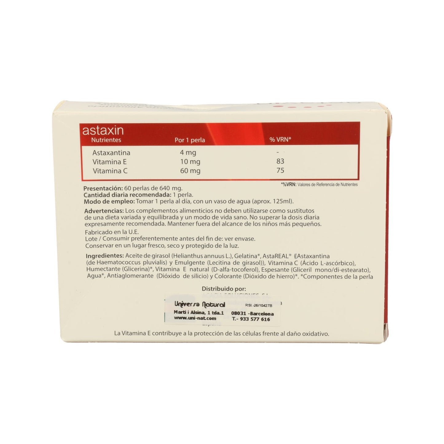 Vbyotics Astaxin 625mg 60 Perlas