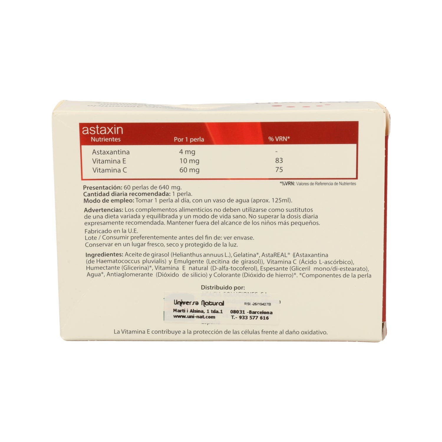 Vbyotics Astaxin 625mg 60 Perlas