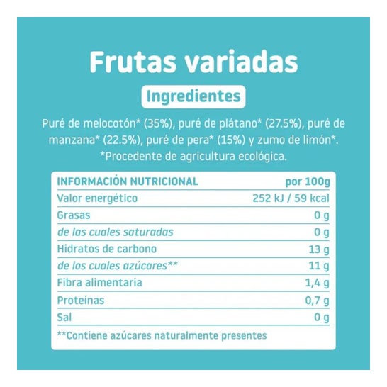Smileat Pouch Ecológico de Frutas Variadas 100g