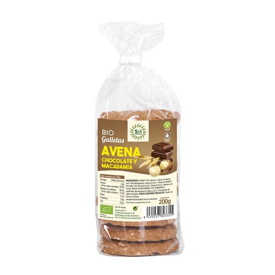 Sol Natural Galletas Avena Chocolate Y Macadamia Bio 200 g
