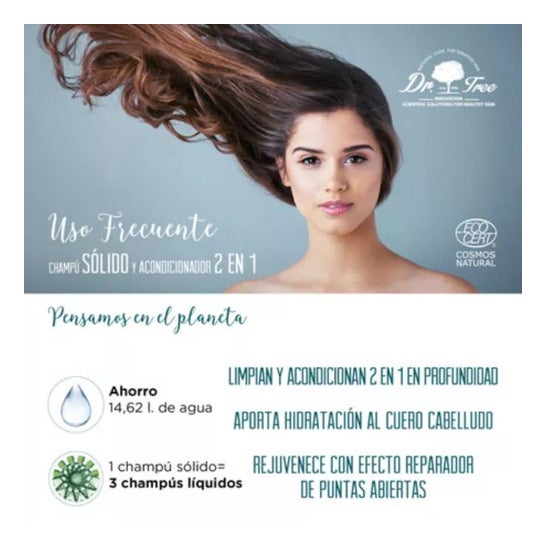 Dr. Tree Champú Sólido 2 en 1 Uso Frecuente 75 g