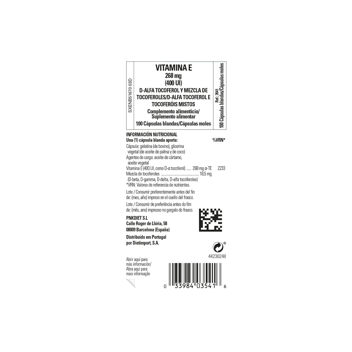 Solgar Vitamina E 400 UI 268 mg 100 perlas
